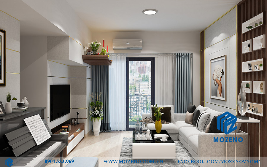 Thiết kế nội thất chung cư Ecopark - phòng khách hiện đại, ấn tượng